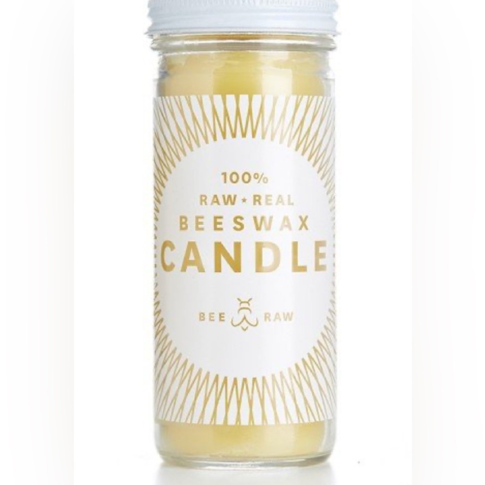 Bee Raw 100% Raw Real Beeswax Candle Bergamot Scent NWT - Rare OOS